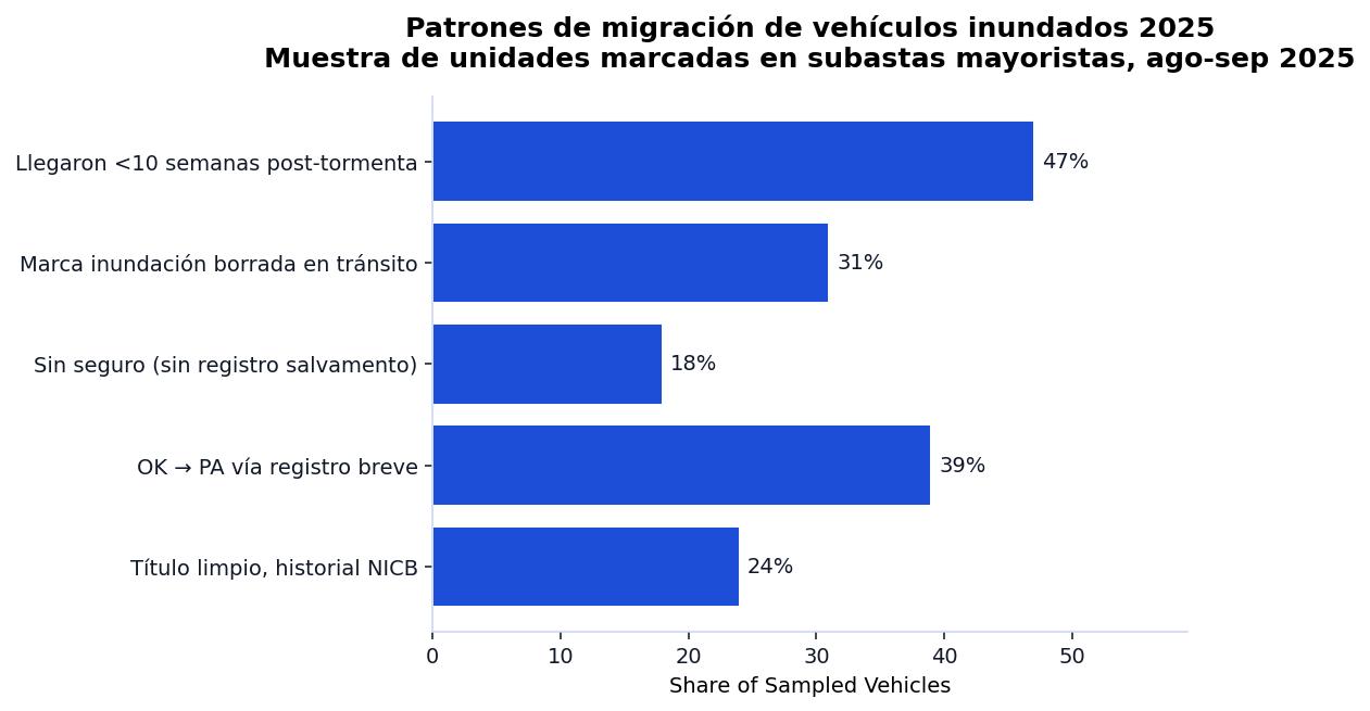 Patrones de migración de vehículos inundados 2025