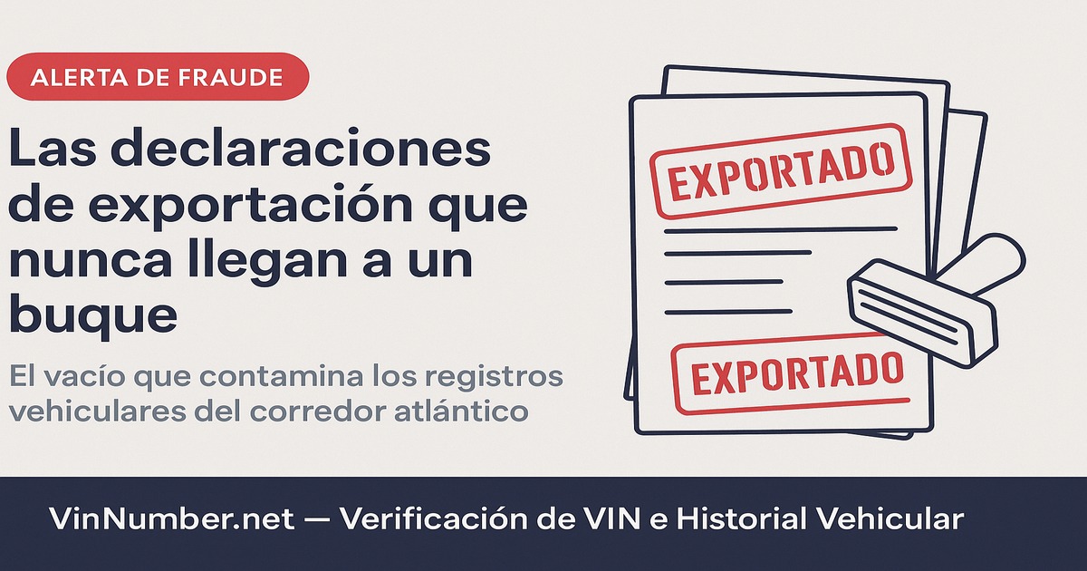 Declaraciones de exportación que nunca llegan a un buque