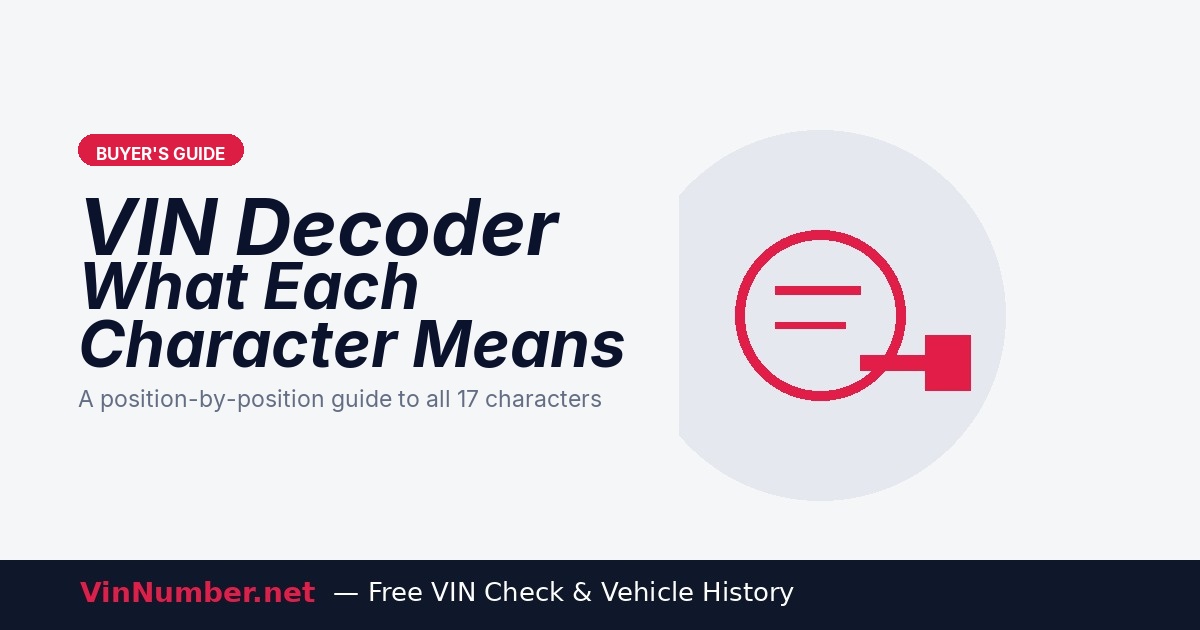 VIN Decoder: What Each Character Means