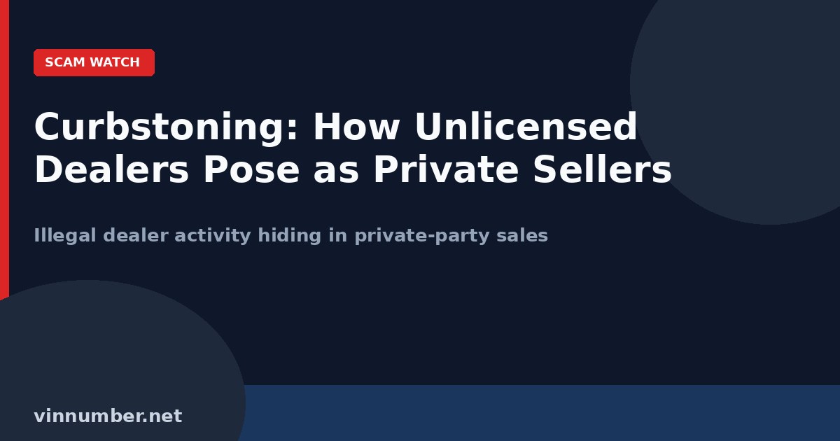 Curbstoning: How Unlicensed Dealers Pose as Private Sellers