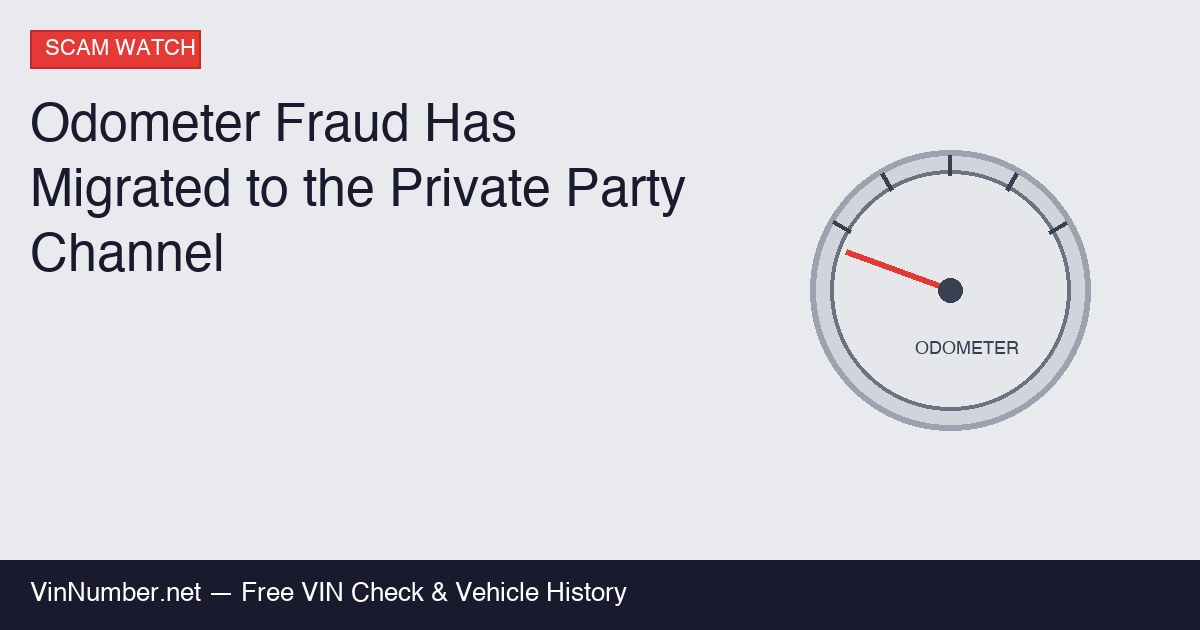 Odometer Fraud Has Migrated to the Private Party Channel