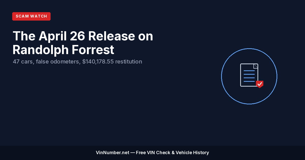 The April 26 Release on Randolph Forrest