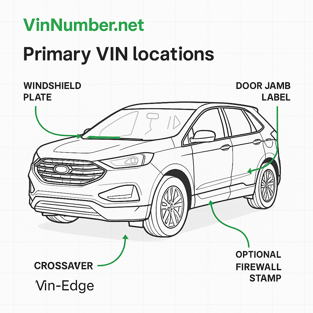 Ford Edge VIN number locations diagram