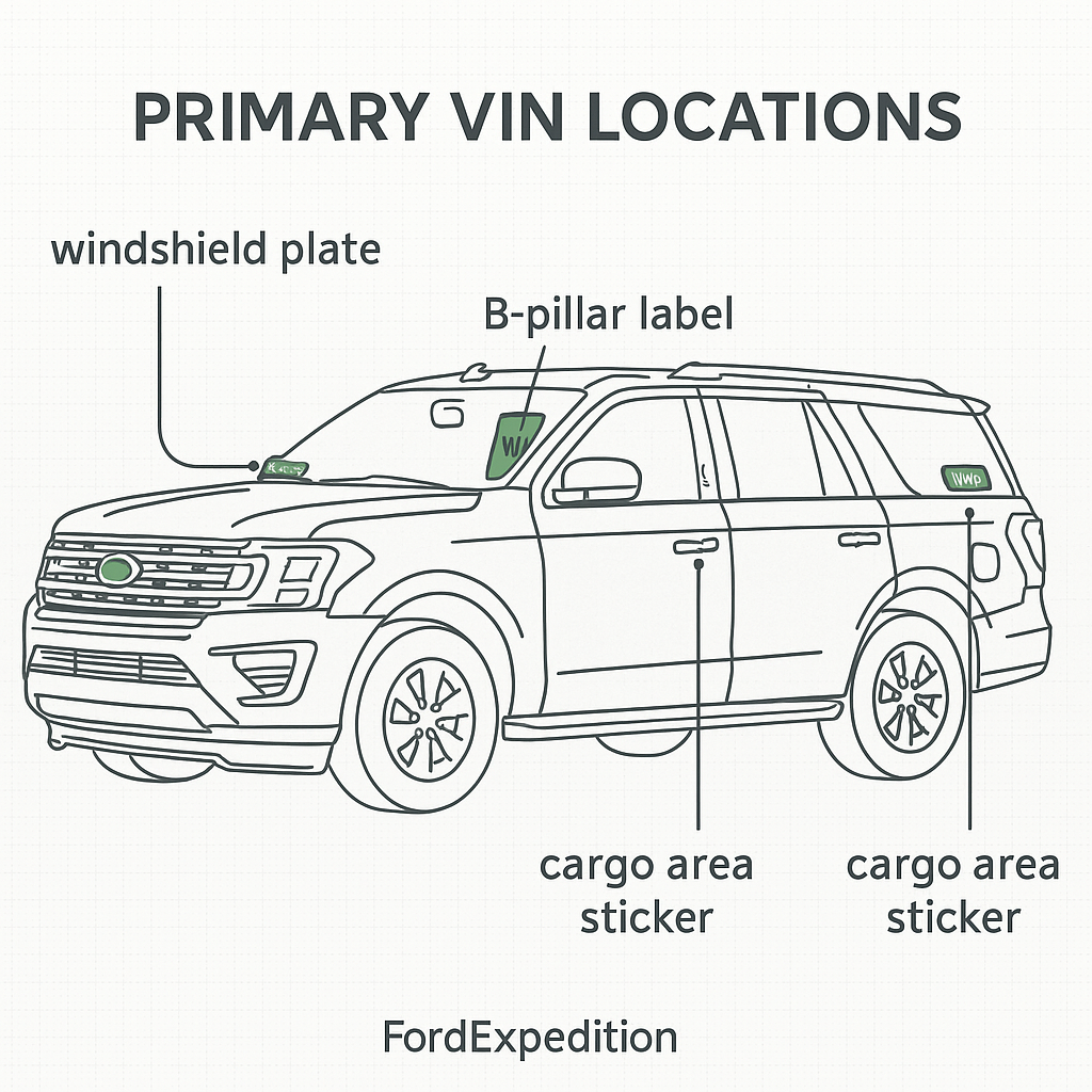Ford Expedition VIN number locations diagram