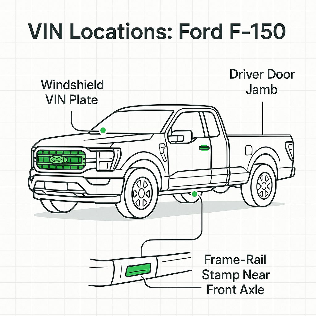 Ford F-150 VIN number locations diagram